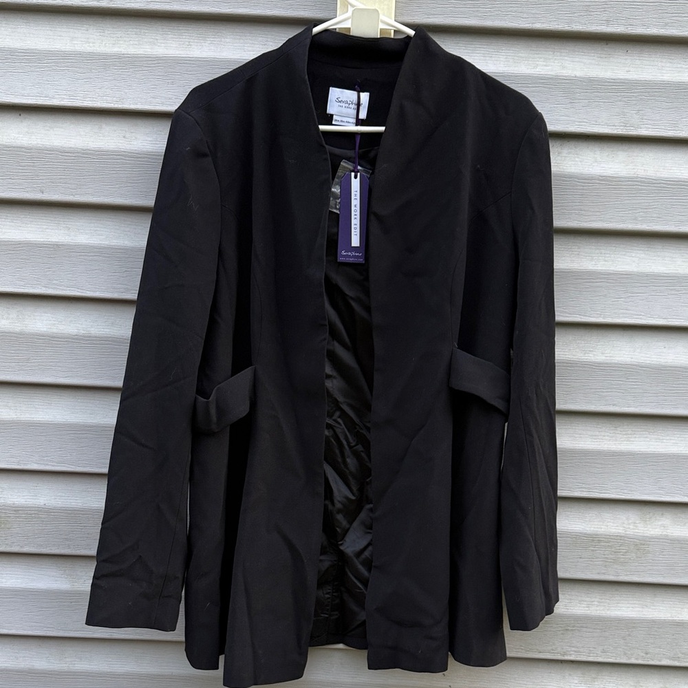 Seraphine Talia The Woven Blazer Black Work Edit Maternity Size 10 NEW